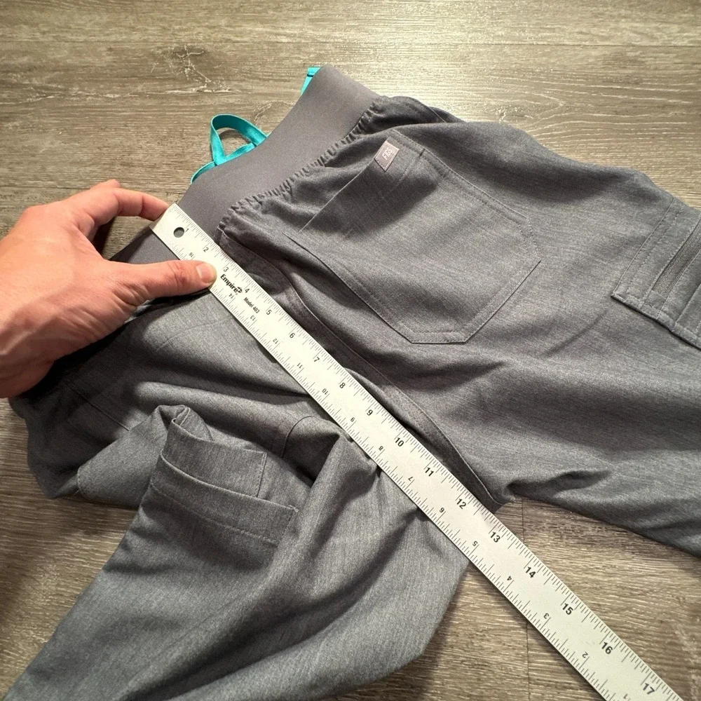 Figs Pants Womens XS Gray Yola Cargo Pockets Nurse Hospital Medical Drawstring